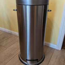 SimpleHuman stainless steel trash can