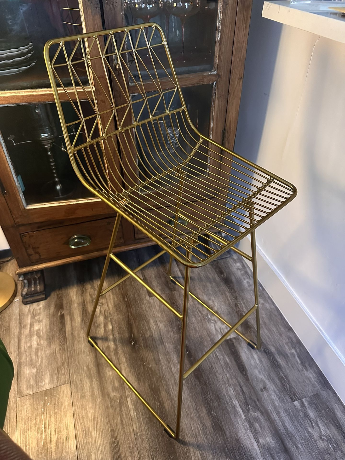 Gold metallic Barstool Chairs (set Of 2)