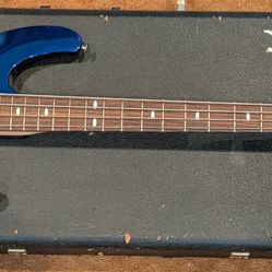 COLLECTOR'S ITEM 1991 Ibanez SB1200 Bass, 4 String Jewel Blue AUTOGRAPHED BY PETER HOOK, Hard Case Included