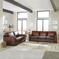 Prospera Home Luca 2-piece Top Grain Leather Set - Sofa, Loveseat Retail $4899