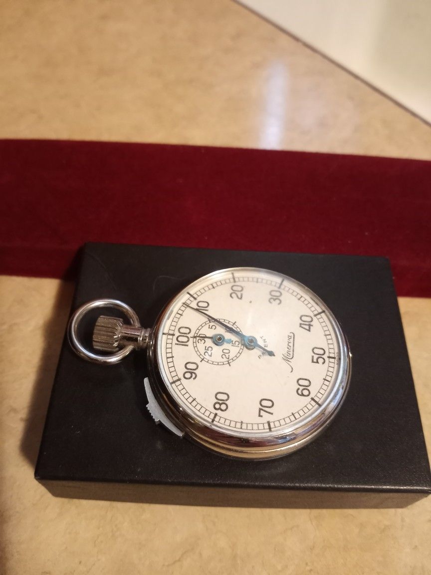 Silber Taschenuhr Taschenuhr Stoppuhr Minerva Patent Vintage Stop