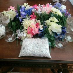 Vases and  Bundles of Artificial Flowers