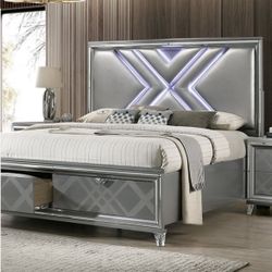 Grey LED Bed