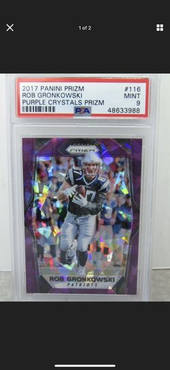 PSA 9 2017 Panini Prizm #116 Rob Gronkowski Patriots PURPLE CRYSTALS #25/75 🔥