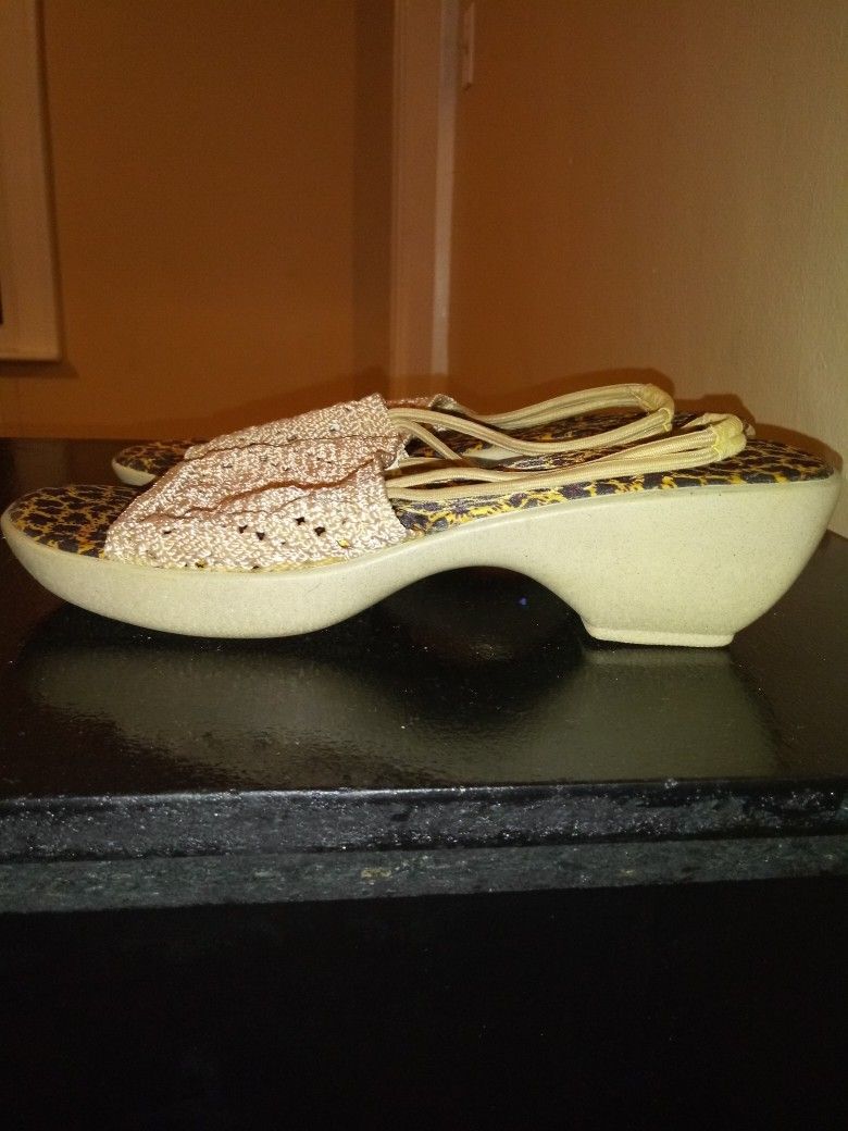Animal Print Slingback Sandals