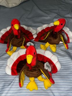 3x Beanie Baby Turkeys