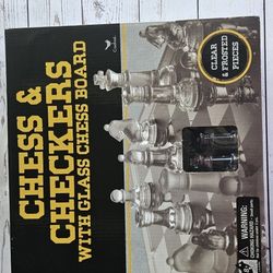 CHESS AND CHECKERS WITH GLASS CHESS BOARD 