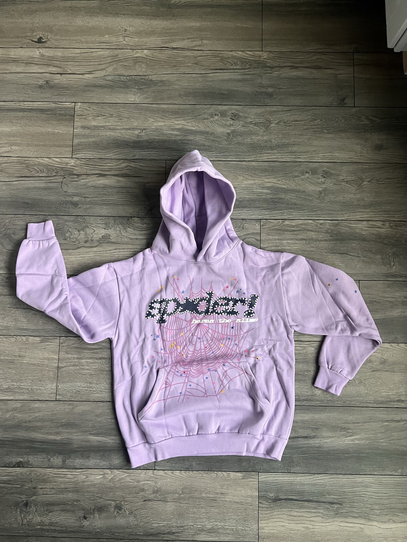 Light Purple Sp5der Hoodie Size Medium