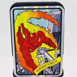 1990's Marvel Universe Vending Machine Foil Prism Stcker Human Torch rare J9