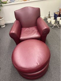 Kisabeth Leather Armchair & Ottoman set