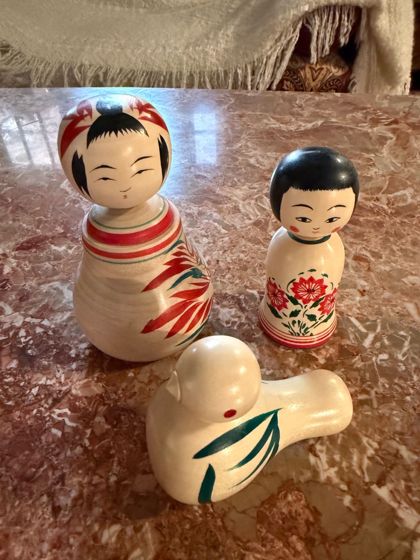 Naruko Kokeshi dolls signed
