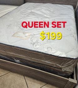 Brand New  !! Queen set  $199 (( Mattress And Box Spring  ))