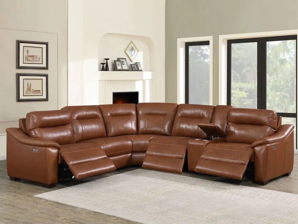 Leather Reclining Sectional