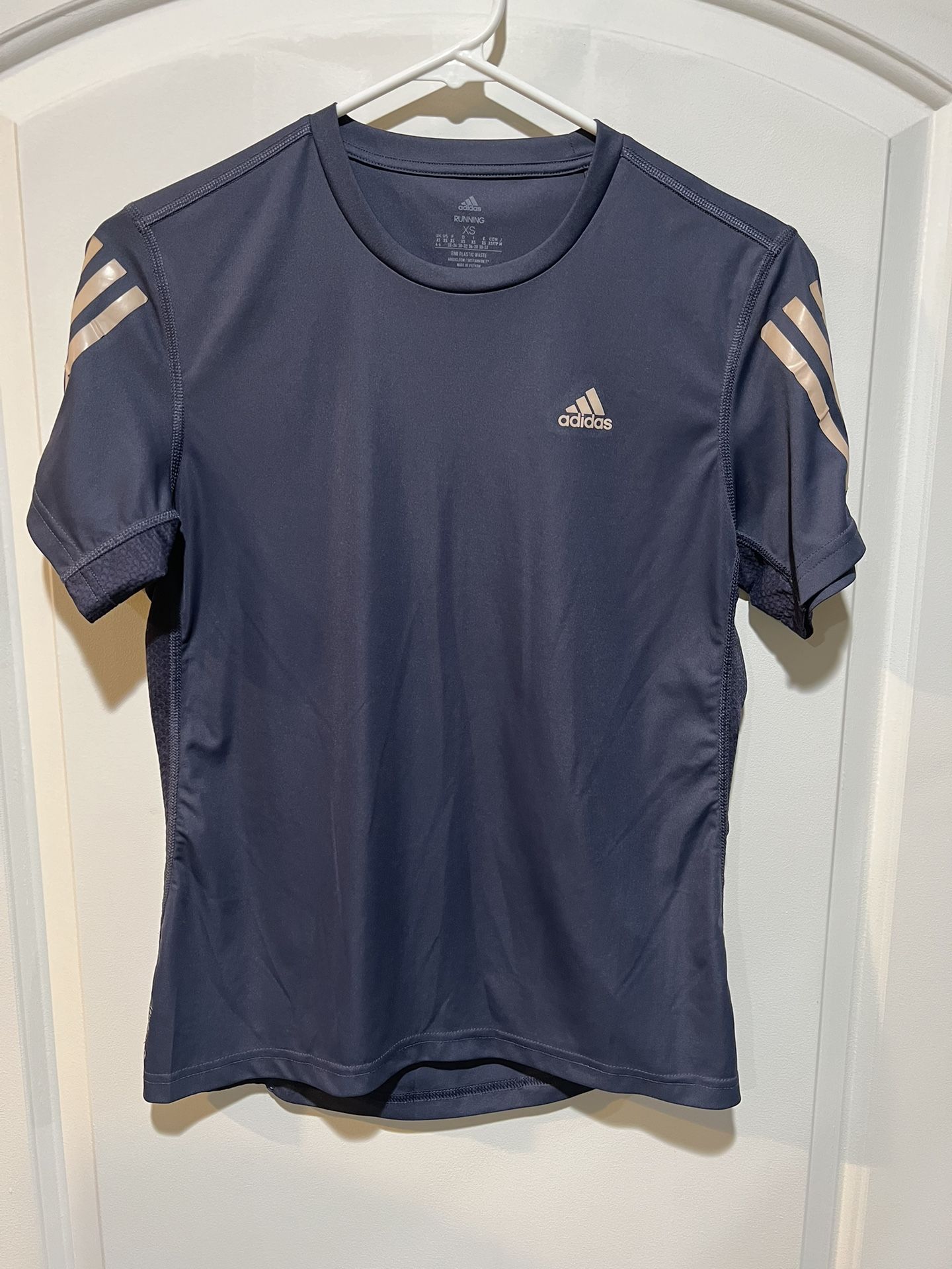 ADIDAS Women Size XS Pull over tennis Athletic Short-sleeve dry fit Navy