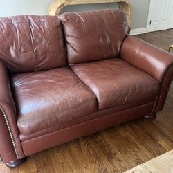 Leather Loveseat 