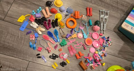 Large Lot of Vintage Barbie Doll Accessories and Shoes