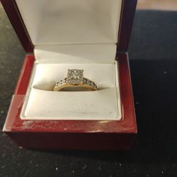 14k Promise Diamond Ring,Sz 10
