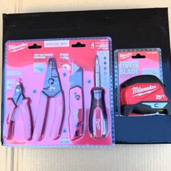 Milwaukee Electrician's Hand Tool Kit (4-Piece) and 25 ft. Magnetic Tape Measure
