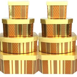 NEW Holiday Copper & Gold Stacking Tower 4-Piece Gift Box Sets