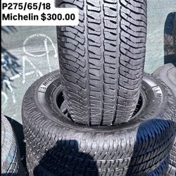 275/65/18 Michelin Almost New A/T 