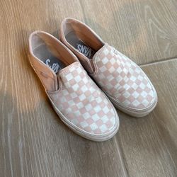 Checkered pink Vans