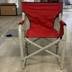 Red Oversize Camping Chair Seat 37x20x37 Foldable Director Chair