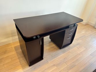 Techni Mobili Computer Desk with Drawers & Cabinet - Espresso / Chocolate