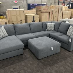 Charcoal Gray Large Modern Sectional Sofa