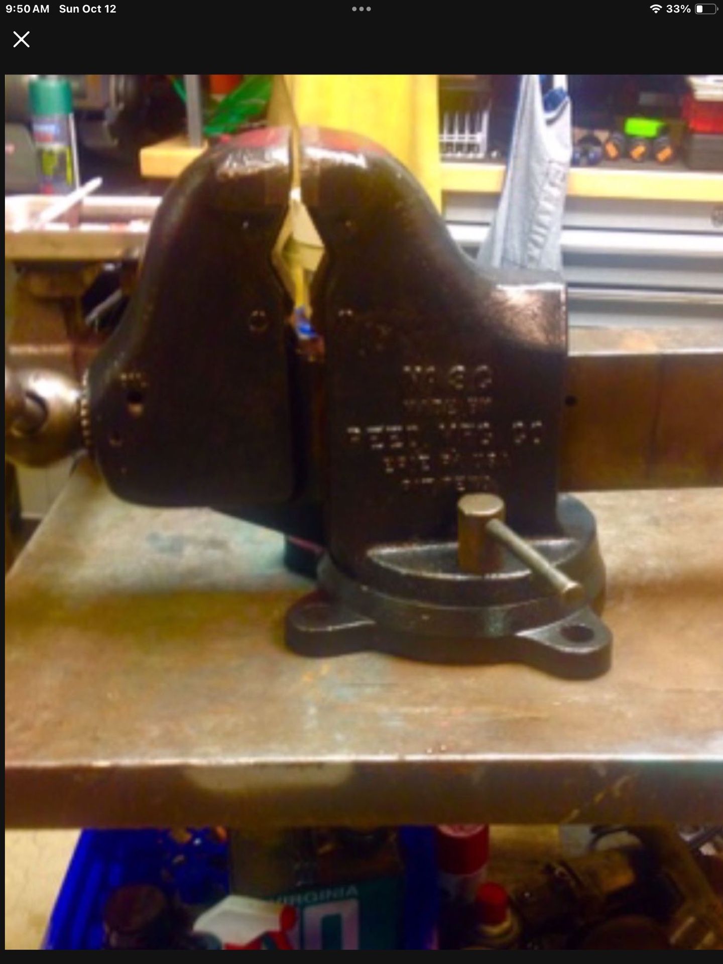 Reed 3C Vise / 5 Inch Jaws Pipe Jaws / Swivel Base / Opens 8 Inches / 130 Pounds / Made In USA Vice