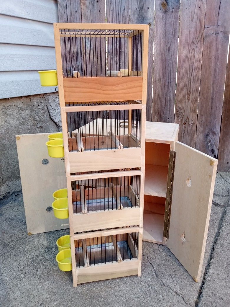 Handmade 4-Unit Canary Training Box