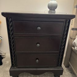 Dark wood night stand
