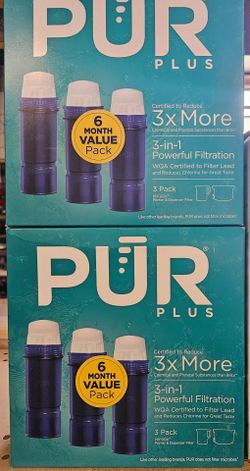 2 PUR PLUS Replacement Water Filters with Lead Reduction, 3 Pack, PUR Plus 7-Cup Water Filter Pitcher for Fridge, Includes 1 Filter, Smoke