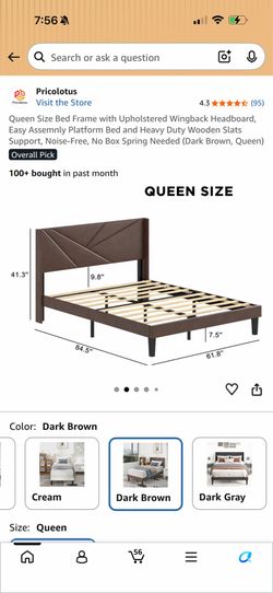 Brown queen bedframe
