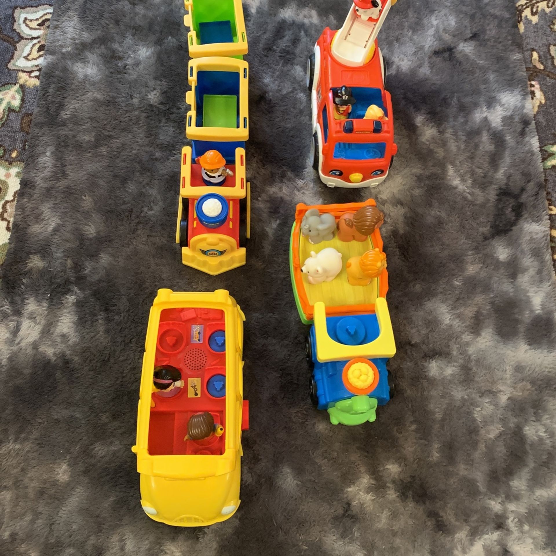 Little People Set Of Four Vehicles (with Characters/sounds)