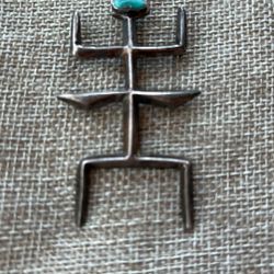 Beautiful Vintage Silver Navajo Brooch, Early 1900S