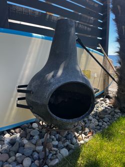 Chiminea Fire pit, aluminum, charcoal barbecue