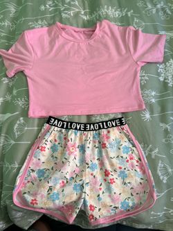 Size:170 shirts and short for girls 5$