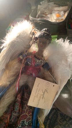 Regal Blue Vintage Angel Tree Topper