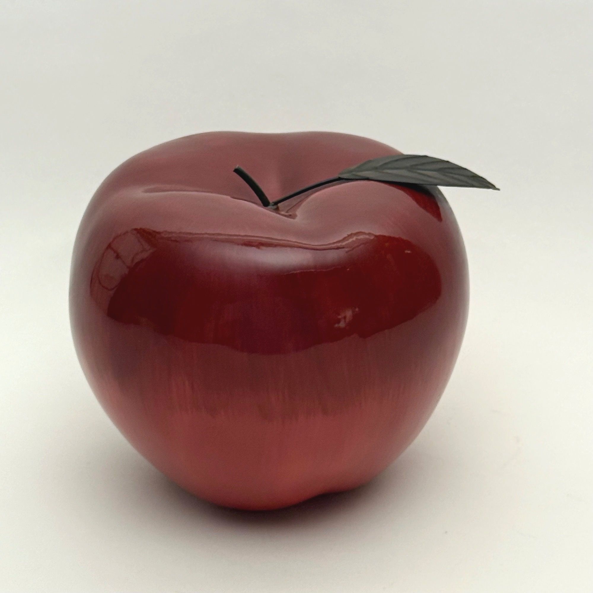 Large Ceramic Red Apple Tabletop Decor 9" x 9"