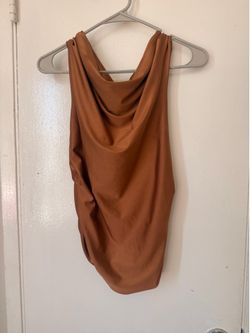 Brown Cowl Neck Top