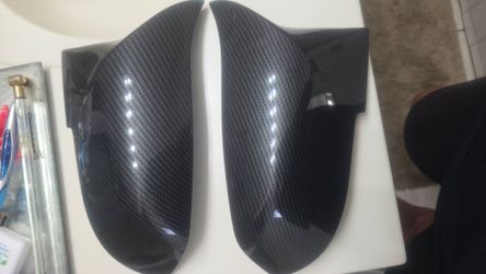 Real Carbon Fiber Side Mirror Cover Caps For BMW