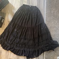 Black long skirt size S
