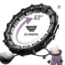 Upgraded Large Size Smart Weighted Exercise Hoops,24 knots 52in