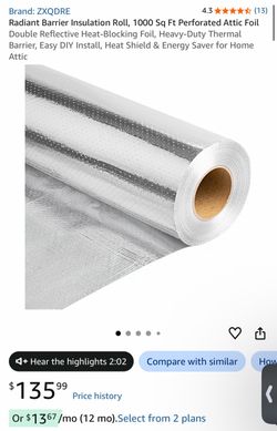 Radiant Barrier Insulation Roll 1000 Sq Ft