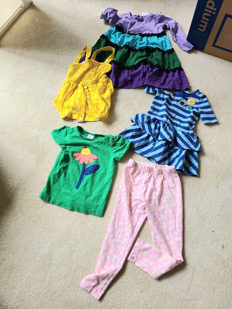 hanna Anderson Girls Lot Romper Legging Dress shirt