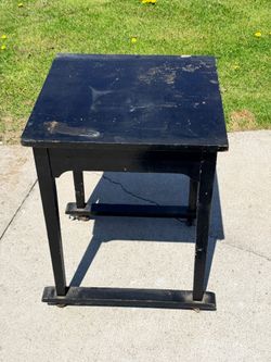 Black wooden table  with wheels
