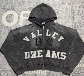 Valley Dreams Rhinestone Zip-Up Hoodie Large