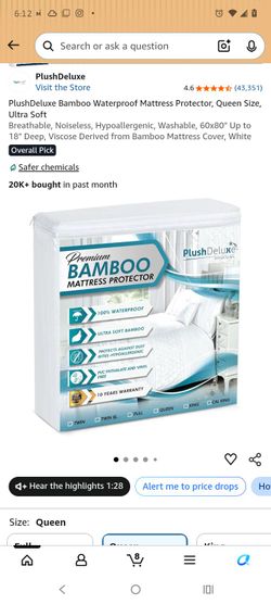 Bamboo queen mattress cover (NEW)