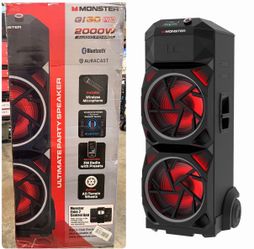 NEW! Monster G|30 Pro High Power 2000W Bluetooth Party Speaker with deep bass and RGB LED Lights Brand New In Box Only $299