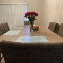 Large Dinner Table with 6 Chairs 